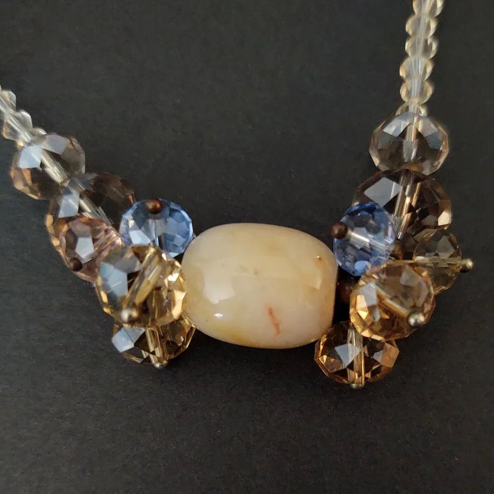 Crystal and stone necklace